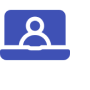 Laptop icon with user silhouette